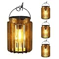 Ahaorigin Solar Lanterns Outdoor Waterproof, Brighter Up to 12 Hrs Outdoor Hanging Solar Lights, Outside Hanging Lanterns for Garden Porch Patio Yard Decor, Gifts for Women Mom Father 4 Pack