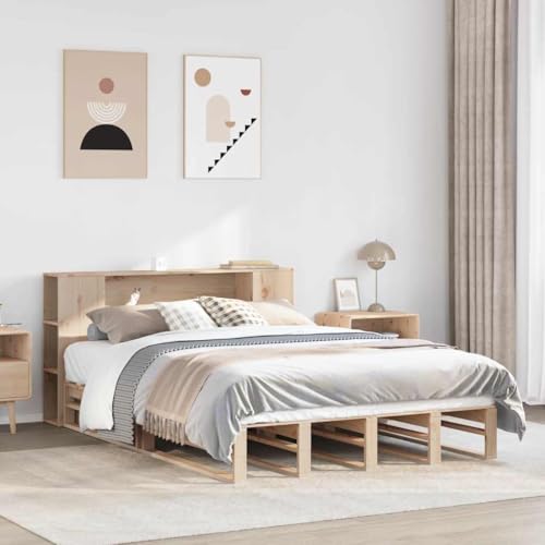 Nqyjm - Cama biblioteca sin colchón (135 x 190 cm, madera maciza, somier de lama, fácil de montar, para dormitorio, hotel, dormitorio