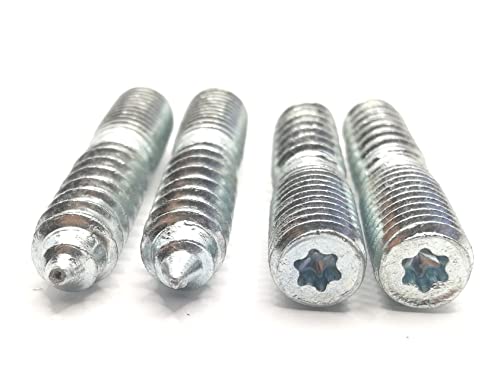 Image of Hanger Bolt M10x50 Silvery Double Headed Bolt Self-Tapping Screw for Furniture 12Pcs