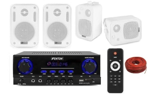 Uscita audio su 4 casse, ingresso usb, pc, tv, 50 watt Potenza Max, + 50 metri di cavo audio, telecomando.