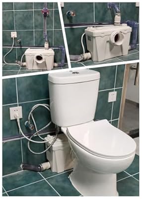 Upflush Macerating Toilet 800 Watt - Upflush Toilet for Basement Toilet System, Macerator Pump with 4 Water Inltes for Kitchen Sink, Bathroom, Laundry?Macerator Toilet Pump System - Easy Installation