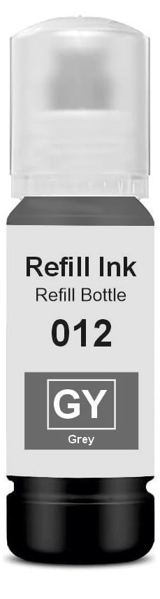 Image of 011 & 012 Refill Ink Bottle Compatible with Epson Model L8180 and L8160 Printer (012 Grey Ink 1 Pcs)