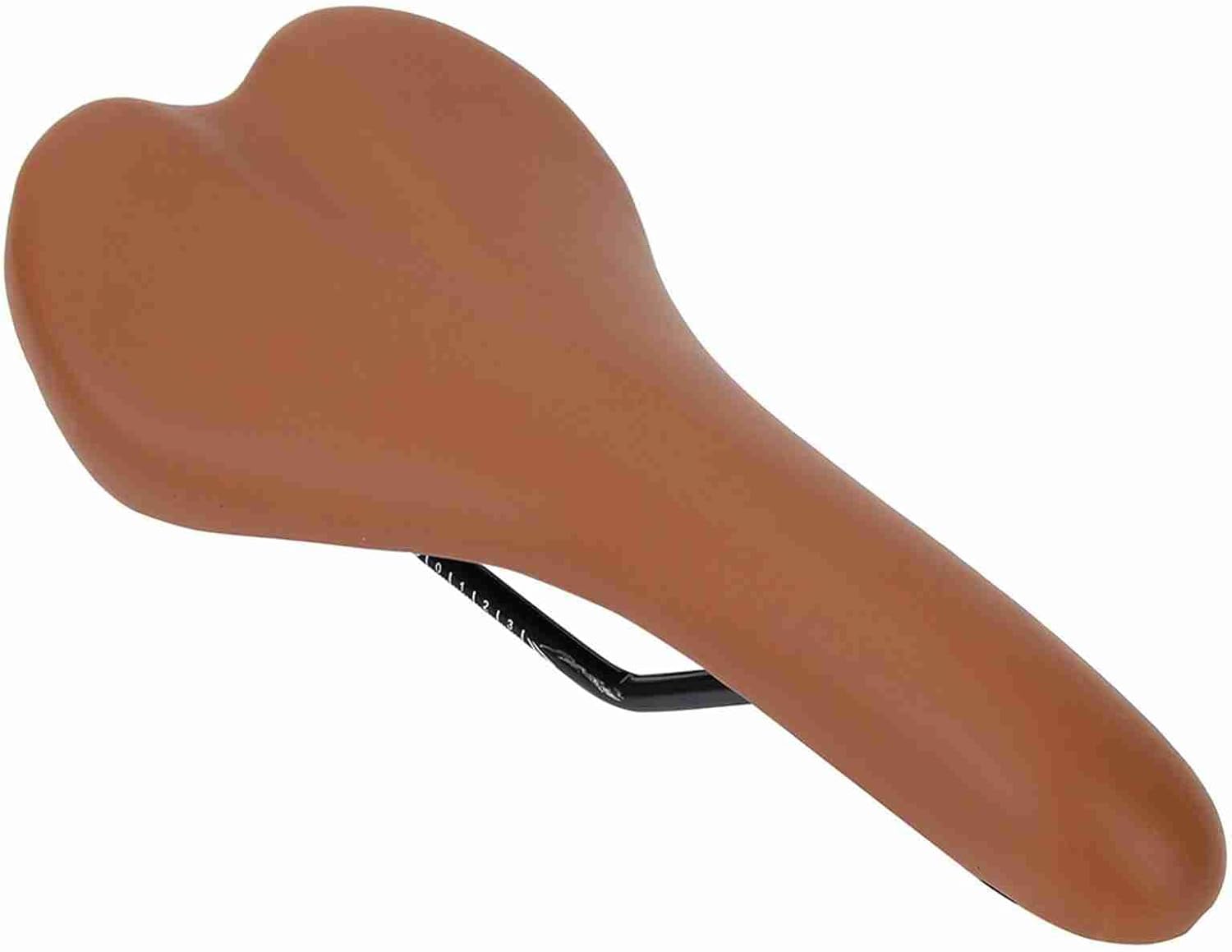Yctze Comfortable Shockproof Mountain Road Saddle Seat - Vintage Brown Leather Tan BMX Cushion for Men, Suitable for Peugeot Bikes, Light & Fits 25.4 Post (#02)