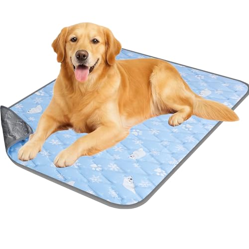 Dog&Cat Cooling Mat for Extra Large Pet Dog,Waterproof, Blue XL-125 x 70cm