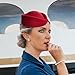 YING LAN Wool Cap Stewardess Pillbox Hat Teardrop Fascinator Base Sweet Red