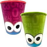 So macht Essen Spaß Sesamstraße, 3D-Tassen-Set, 325 ml, BPA-freier Kunststoff, Violett und Grün