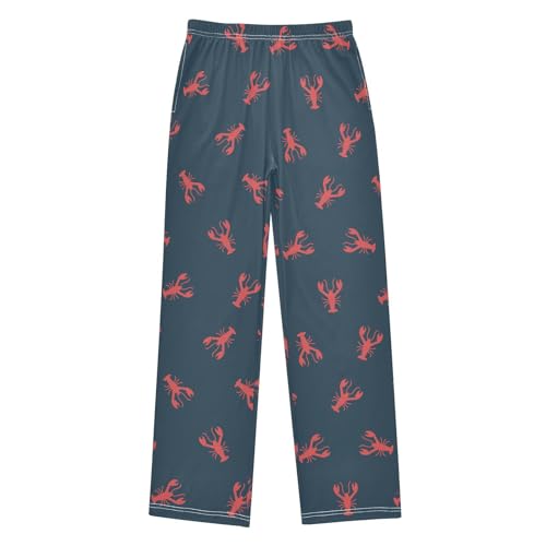 ZZXXB Lobster Print Boys Long Pants Soft Trousers Elastic Waist Kids Lounge Bottoms with Pockets S-XL