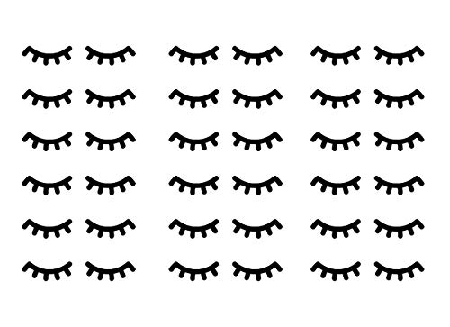 100 Eyelash Stickers, Baby Nursery Decal, Lashes Decal, Romantic Theme, Baby Girl Shower Decor, Makeup party, Fashion Removable Wallpaper