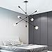 XILICON Sputnik Light Fixture Mobile Chandelier 6 Lights Modern Pendant Lighting Black Finish Contemporary Semi Flush Mount Ceiling Light Fixtures for Dining Room