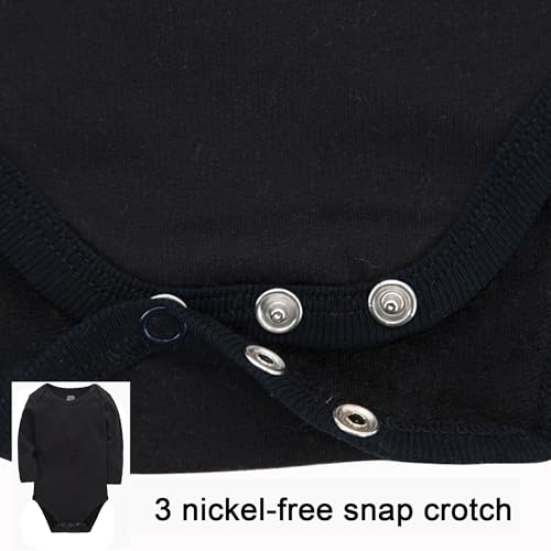 kavkas Baby Bodysuits Long and Short Sleeve Basic Cotton One-piece for Infant and Toddler Newborn Clothes 3 Pack4