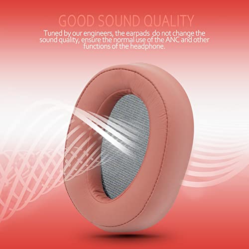 Image of Krone Kalpasmos Replacement Earpads for Sony WH-H900N h.Ear on 2 & Sony MDR-100ABN Headphones, Sony Headphone Cushions Compatible with Sony 900N, Sony WH H900N earpads with Soft Foam Leather,Light Red