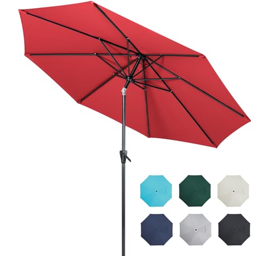 Tempera Patio Market Sonnenschirm – Automatische Neigung & Kurbel, Stabiler Standfuß