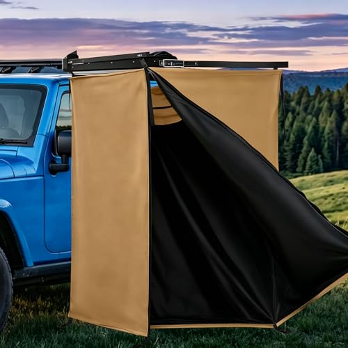 Tienda de ducha con toldo para portaequipajes de techo 5.6 x 3.3 pies, refugio privado para camping en auto miniatura 1