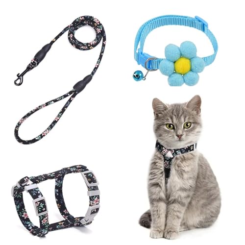 RELKLYU 1 -Teilige Haustier -Leine, 1 -Teilige Haustierleine Und 1 Stückkragen, Katzenversorgungen, Einstellbare Leine, Katzen -Außengeräte.