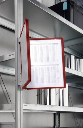 Durable Sichttafelwandhalter (Vario Magnet Wall 5, mit 5 Sichttafeln A4) rot, 591403