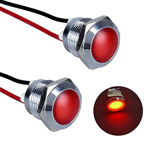 Voyant clignotant LED métallique rond 12V 24V étanche haute finition