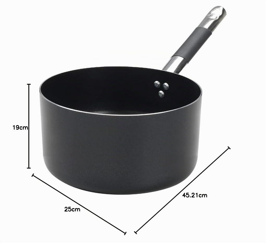 Pentole Agnelli ALSC105SSC24 Linea Allblack 3mm Casseruola Alta con 1 Manico, 24 cm, Acciaio, Argento