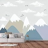 VGHUYEVOGERE Modern Wall Murals 3D Kids Mountains Nursery for Kids Room Babies Nursery Peel and Stick Wallpaper Removable Self-Adhesive PVC Wall Stickers for Living Room Bedroom Wall Decor