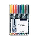  Pochette de 8 feutres pour rétroprojection pointe fine encre permanente assortis LUMOCOLOR