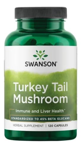 Swanson Turkey Tail Mushroom - Herbal Supplement Promoting Immune System & Cellular Health - Natural Formula Promoting Liver Function & Defense - (120 Capsules, 500 mg)
