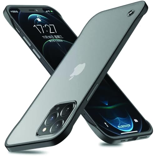 Image of amazon basics Compatible with iPhone 14 Pro Back Cover Case | Stylish Frameless Matte Hard Skin | Soft TPU Shock Proof Bumper Back Cover Case for iPhone 14 Pro (Black)