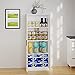 Panana Wooden Storage Cabinet, Narrow Pantry Cabinets Free Standing Tall Storage Cabinet with 2 Doors and Shelves (White)