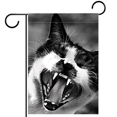 Drapeau de jardin animaux double face en tissu gris premium resistant aux UV