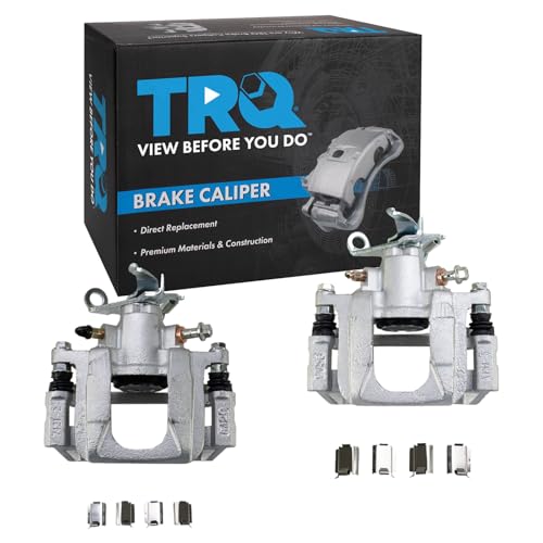 Image of TRQ Rear Brake Caliper Set Zinc Coated Brackets Hardware Compatible with 2009-2013 Dodge Journey