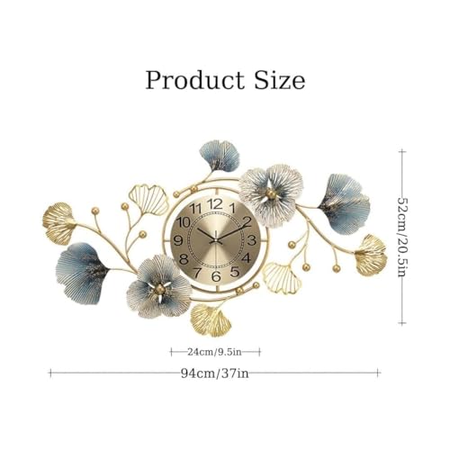 Image of Funterst Handcrafted Wall Clock Classic Stylish Wall Art Silent Movement Metal Wall Clock Home Decor Clock For Living Room, Bedroom, drawing room, Kitchen Non Ticking Quartz Mechanism (36X12 inch) (Aws-4)