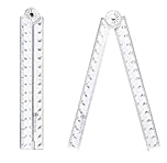 2-Pack 30cm Geometric Folding Rulers, Transparent Clear Shatterproof Ruler for Maths, School & Office Stationery Supply
