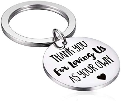 Stepdad Stepmom Gifts Stainless Steel Stepfather Stepmother Keychain Mother's Day/Father's Day/Wedding/Birthday Gift