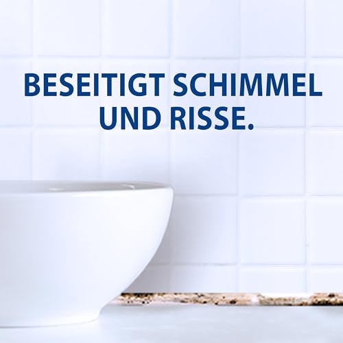 Sista Pattex NEUE FUGE, graue Silikon Dichtmasse, in wenigen Minuten von IHH zu AHH, schimmelresistentes Sanitärsilikon für Küche und Bad, einfache Erneuerung von Fugen in nur einem Schritt, 1x80ml