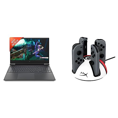 Image of HP Victus Gaming AMD Ryzen 5-5600H Processor 16.1 inch(40.9 cm) FHD Gaming Laptop & HyperX ChargePlay Quad 2 Nintendo Switch Controller Charger