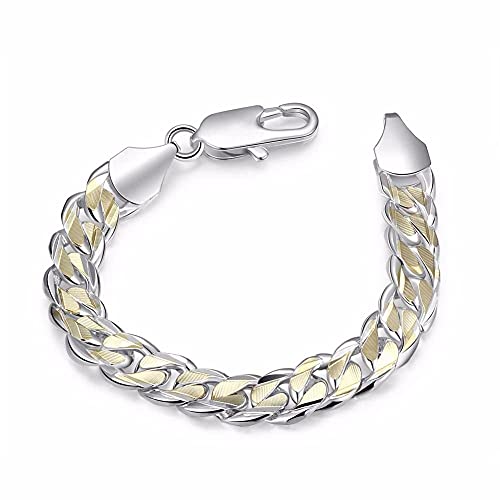 Bracelet à breloques 10mm texture stamp S925, le cadeau idéal mixte