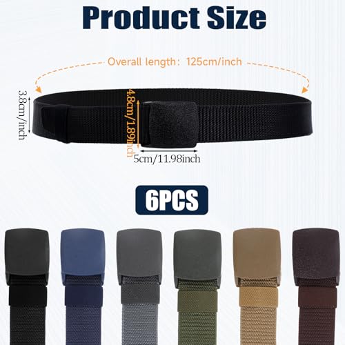 simarro Tactical 6-Pack Nylon Webbing Canvas Belt - Men & Women's Military, Outdoor, Hiking & Casual Belt2