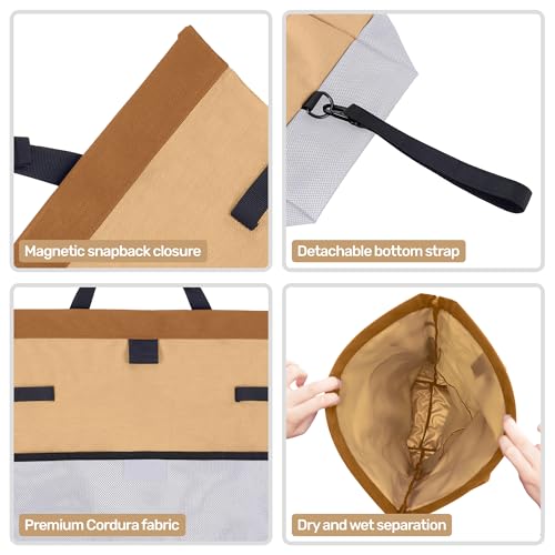 Image of Living in a Bubble Wet Dry Laundry Bag - Portable Waterproof Laundry Hamper for RV, Campervan & Travel - Foldable Clothes Organizer with Separate Wet & Dry Compartments
