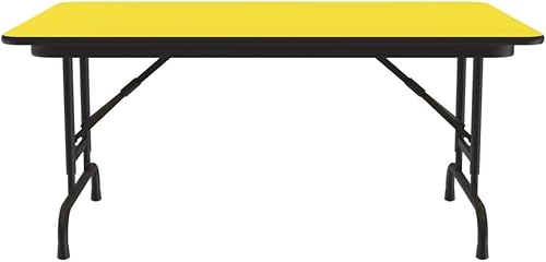 Miniatura 273 de Correll - Mesa plegable de altura ajustable y resistente, parte superior laminada de alta presión, fabricada en Estados Unidos, delantal de acero