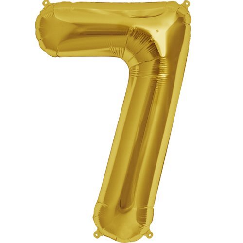 Image of GrandShop 50517 Seven Number Foil Toy Balloon 17 inch Inch - Golden