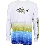 Guy Harvey BF Tuna Pro UVX Long Sleeve Shirt - White - Medium