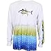 Guy Harvey Blue Fin Pro UVX Tuna Long Sleeve T-shirt (Medium, White)