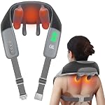 CILI Massager de cou sans fil avec chaleur, 4D Shiatsu Dos d'épaule Tissu profond, Oreiller de masseur de dos encolure, Tête de massage plus large & Plus d'espace de chauffage, cadeau pour papa maman