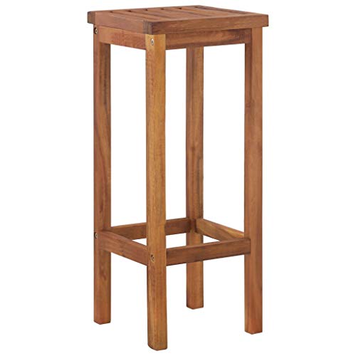 Vidaxl Bar Stools,Modern Comfortable Armless Bar Stool, Counter Height Bistro Pub Side Stools, Backless Barstools With Wooden Legs, For Home & Kitchen,2 Pcs Solid Acacia Wood #TOP1