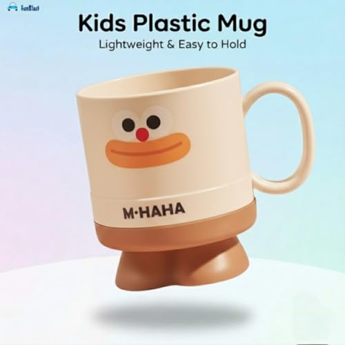 Image of FunBlast Milk Mug for Kids - 390 Ml; Unbreakable Mug for Kids, Milk Mugs for Kids Unbreakable - Milk Drinking Cup for Kids (Beige)