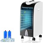 KOTEK Windowless Evaporative Air Cooler, Portable Air Conditioners w/ 3 Speeds, 4L Tank, 70° Oscillating Swamp Cooler AC Unit for Room, Indoor Cooling Fan That Blow Cold Air for Bedroom Office Garage