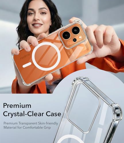 Image of Jkobi Shockproof Crystal-Clear Back Cover for Realme P4 Power 5G | Realme Narzo Power (Magsafe Wireless Support | Drop & Camera Protection | Hard Polycarbonate)