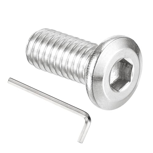 PATIKIL 5/16-18 x 1" Flat Head Hex Socket Cap Screw Bolt, 10PCS 304 Stainless Steel 18-8 Furniture Bolt with Hex Allen Wrench for Bed Repairs Ship Assembly Mechanical Industry, Silver