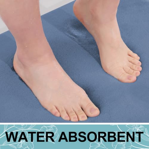Image of Smiry Memory Foam Bath Mat 24x16, Extra Soft and Absorbent Bathroom Rugs