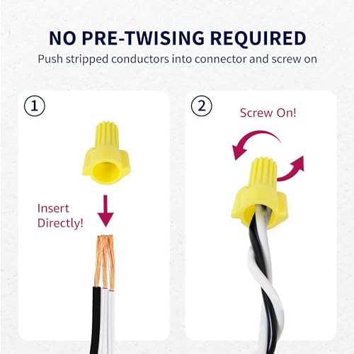 image for ZONE INDUSTRY CORP. 100 PCS Yellow Winged Wire Connectors, AWG 18-10, 