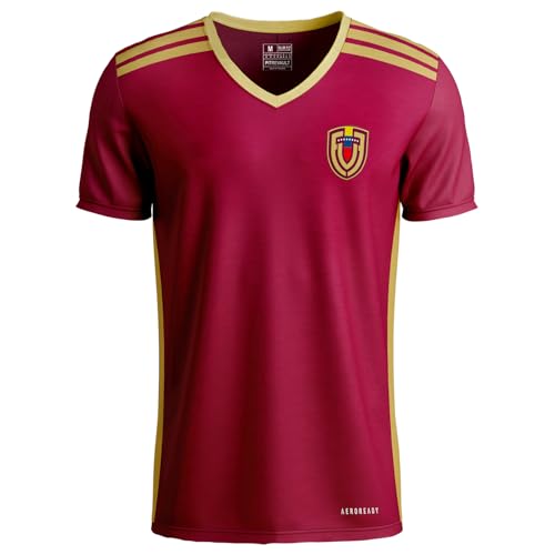 Camiseta de Venezuela, Venezuela Soccer Jersey, Camiseta de Futbol, Ideal para Aficionados al Soccer y Baseball (US, Alpha, Large, Regular, Regular, Vinotinto)
