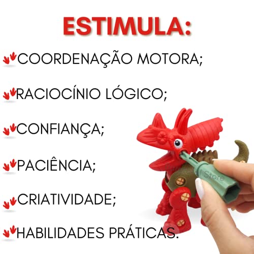 Dinossauro Monta Desmonta Dino Brinquedo T-Rex Infantil Dino Robo De Montar Com Ferramenta Coleção